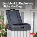 Keter Rockford Resin 38 Gallon Outdoor Kitchen Trash Can with Lid and Drip Tray for Easy Cleaning-Perfect for Patio Dining, Grey