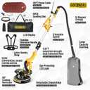 Drywall Sander, 950W 8.5A Electric Drywall Sander with Vacuum Dust Collector, 9 Variable Speed 800-2100RPM, 26FT Power Cord, Wall Sander for Popcorn Ceiling, Pole Sander for Drywall (Yellow)