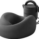 Travel Pillow - Memory Foam Neck Pillow Airplane, Neck Travel Airplane Pillow for Long Flight, Portable Travel Essentials, 360 Ergonomic Support, Machine Washable (Black)