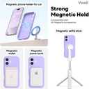 Vooii Magnetic for iPhone 17 Case, Compatible with Magsafe (Premium Liquid Silicone) (Integrated Camera Control Button) Full Body Protective Anti-Scratch Microfiber Lining 6.3", Light Purple