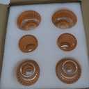 Double Sided Vintage Ribbed Taper Glass Candle Holders,Tea Candle Holder for Table Centerpieces, Wedding Decorations and Dinner Parties (Orange Pink, 6 PCS)