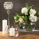 16 Pcs Glass Fish Bowl Round Vase for Centerpiece Bulk Clear Bubble Fish Bowl Decorations Flower with Water Gel Beads for Wedding Floral Floating Filler Home Decorations