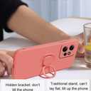 Compatible with Redmi Note 12 4G Case with Ring Kickstand Green, for Redmi Note 12 4G Phone Case Silicone Liquid with Soft Microfiber Lining Slim Shockproof Protective Cover (Camellia)