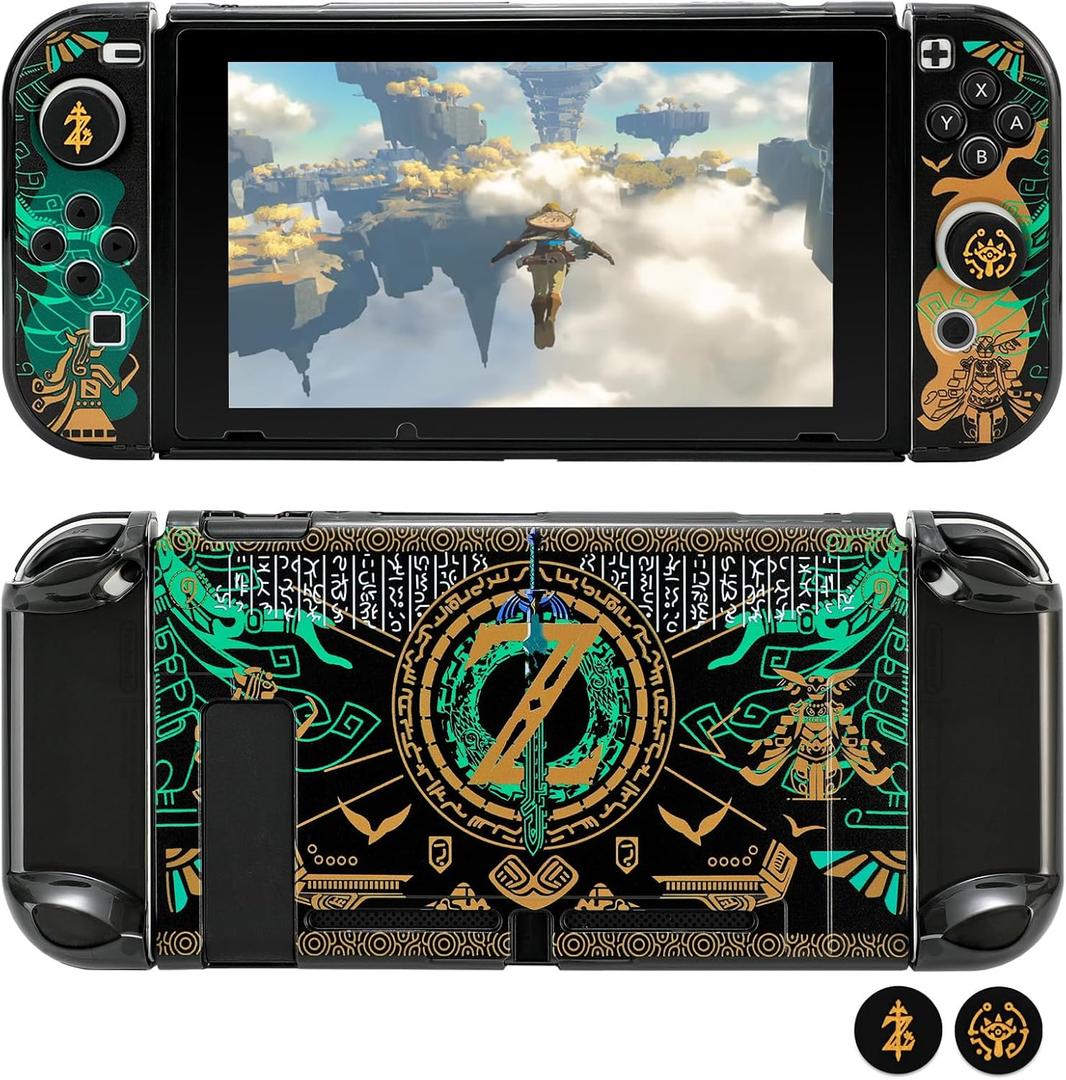 Tscope Protective Case for Nintendo Switch, for Tears of The Kingdom Hard Shell Dockable Anti-Scratch Shockproof Slim Cover for NS Consolo Joy-Cons (Switch Black)