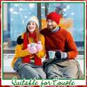 2 Pcs Valentines Day Red Bow Knitted Scarf and Hat Set for Women and Men Winter Soft Beanie and Shawl Wraps Scarves Bow Thick Warm Suit Couple Gift