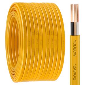 12/2 NM-B Wire with Ground - 250FT 12 Gauge Non-Metallic Sheathed Cable Pure Copper 12 AWG 2 Conductor Residential Indoor Wire for Outlets, Switches and Other Loads etc.
