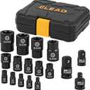 17-Piece Inverted E-Torx Socket Set - Premium Impact Cr-V Steel E4 - E24 Star Female Sockets for Impact Wrench 1/2 3/8 1/4 Drive Precision Torque Kit with Storage Case