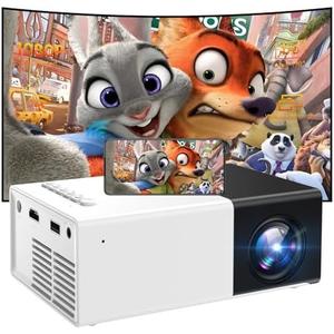 Mini Projector, iTJQ Portable Projector 1080P Supported for Indoor Outdoor Movies, Phone Projector Compatible with iOS/ Android, Laptop, TV Stick/ PS5, USB/HDMI/Type-C