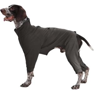 Recovery Suit for Small Medium Large Dogs, Adjustable Surgical Recovery Suit for Dogs Female Male, Zipper On 4 Leg Long Sleeve Dog Pajamas Onesie for Shedding Anti-Licking Wound Skin Disease (Grey)
