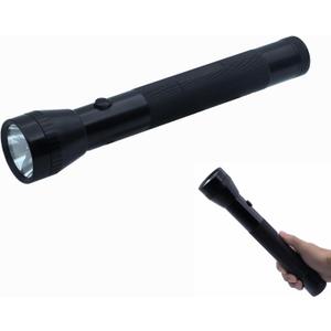 Heavy Duty LED Flashlight, 3 D Cell Battery, High Lumens, for Home Emergency,Single Mode, Aluminum Body, Black