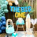 JeVenis Surf Theme The Big One 1st Birthday Party Decorations Balloons, Backdrop, Number 1, Tropical, Plastic, Unisex, Blue, Yellow/Beige, Green
