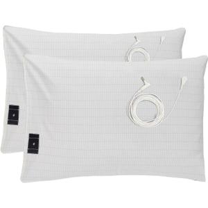 Grounding Pillowcases, 20x30 Inch,White Grounding Pillowcases with Grounding Cords,Soft Cotton Silver Fiber Grounding Pillow Case for Better Sleep (Pack of 2)