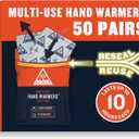 Ignik Resealable Multiple-Use Hand Warmers for 10 Hours of Heat Across 72 Hours, 50 Pairs