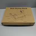 Dish Drying Rack Kitchen - Dish Racks for Kitchen Counter Space-Saving, Dish Drainer with Automatic Drain and Adjustable Spout, Dishwasher Rack with Cutlery Holder, 16.5" D x 11.6" W x 6.6" H (1 Tier - Black)