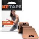 KT Tape, Original Cotton, Elastic Kinesiology Athletic Tape, 20 Count, 10 Precut Strips (Beige)