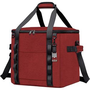 Insulated Soft Cooler Bag 12"x12"x12" Large Leakproof Soft Sided Ice Chest for Travel Beach Camping, 50 Cans Portable Cooler Box for Grocery Shopping, Road Trips, 44qt/60-cans