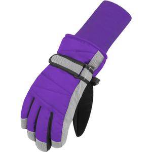 MAGARROW Kids Winter Warm Gloves Windproof Water-Resistant Snow Boys Girls Sport Gloves (Small, Deep Purple- Long Cuff)