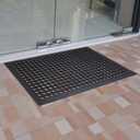 Rubber Floor Door Mats Outdoor Entrance Commercial Restaurant Kitchen Anti Fatigue Rubber Drainage Mat New Non Slip Bar Floor Mat for Garage Use Black 36inch x 60inch from SallyMall