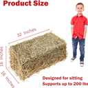OWLHAUS Realistic Large Hay Bale, Real Straw, 32x16x16in