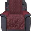 Ameritex Waterproof Nonslip Recliner Cover Stay in Place, Dog Chair Cover Furniture Protector, Ideal Recliner Slipcovers for Pets and Kids (Burgundy, 30'')