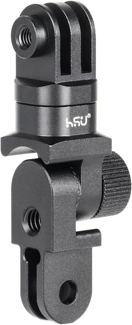 HSU 360 Degree Rotation Camera Mount, Metal Vertical Bracket Tripod Adapter Compatible with GoPro Hero 13/12/11/10/9/8/7/6 DJI Osmo Action 5 Pro/4/3 and Other Action Cameras