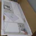 TIQLAB Gaming Desk 40 inch with Power Outlet and LED Light, Computer Desk with Reversible Shelves and Storage Drawer, Small PC Desk for Home Office Table with Bag, Carbon Fiber