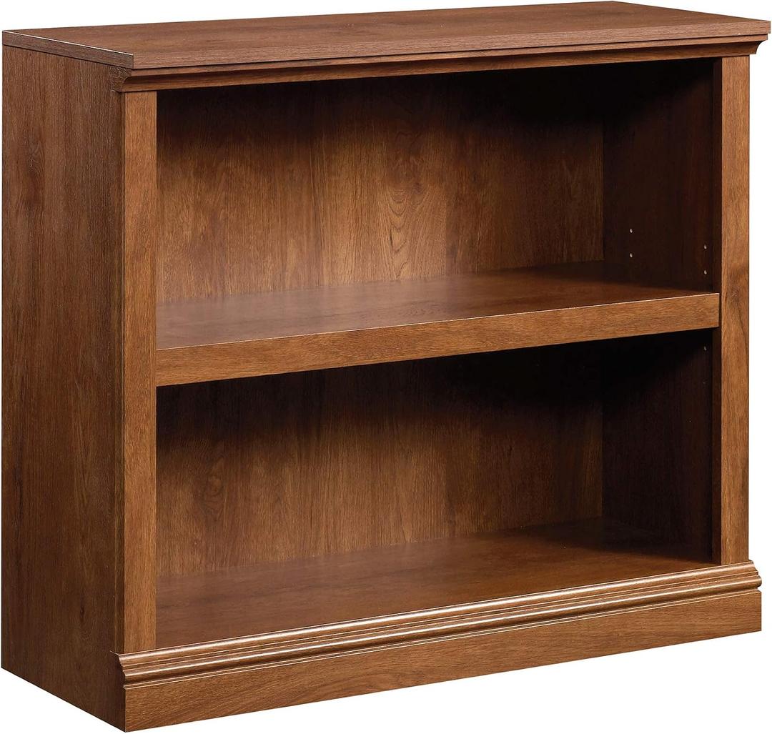 Sauder 2 Tier Book Shelf Wooden Bookcase Multipurpose Bookshelf for Home Office, Living Room, in Oiled Oak, l: 35.28" X W: 13.35" X H: 29.92"