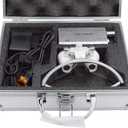 EustomA 2.5X Binocular Loupes Optical Glasses +3W LED Headlight Lamp with Filter + Aluminum Box Silver