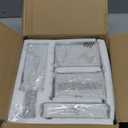 Bathroom Accessories Set 4 Pcs-Ceramic Gift Set Soap Dispenser Pump & Toothbrush Holder & Tumbler Cup & Soap Dish - Bathroom Home Decor Clearance, Countertop Vanity Organize(12 Ounce White)