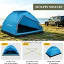 1-2 Person Camping Tent, Easy Manual Setup Dome Tent, Waterproof Windproof Lightweight Backpacking Tent with Breathable Mesh for Hiking, Outdoor Travel & Beach, 76.77in*57.08in*39.37"
