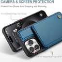 Vinich for iPhone 15 Pro Max Wallet Case with Card Holder, RFID Blocking Credit Slots Kickstand Shockproof Phone Cover Fit for iPhone 15 Pro Max 6.7" Blue