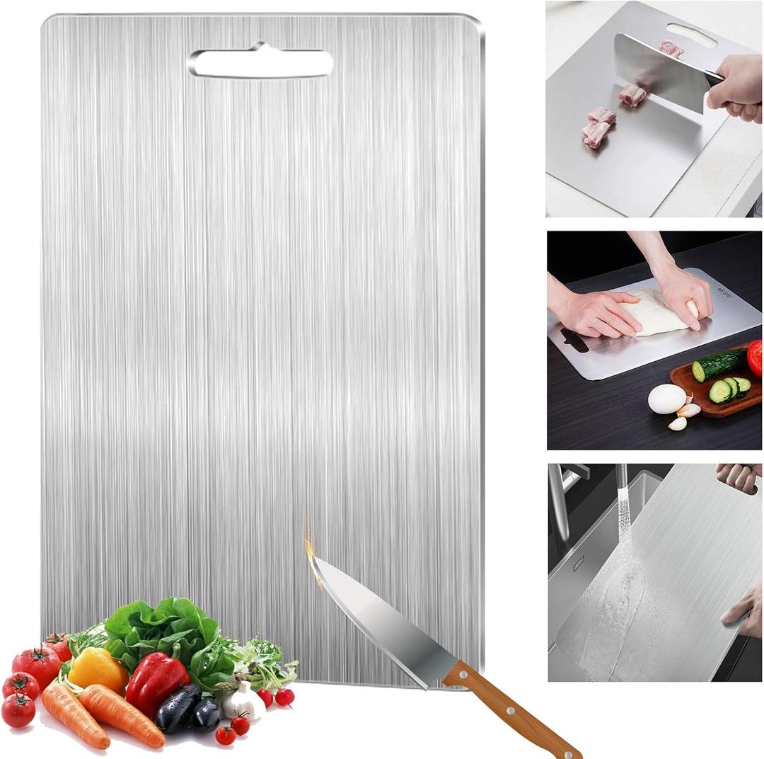 Titanium Cutting Board for Kitchen, Titanium Cutting Board - Dishwasher Safe Double-Sided Food Grade Board,Cutting Boards for Meat Vegetables Fruits (15 * 11 in)