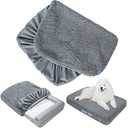 Moonsea Dog Bed Covers Soft Plush Replacement Washable, Waterproof Pet Bed Liner Grey 36x27 Inches, for Dog/Cat, Cover Only