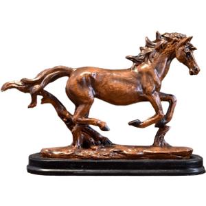 Decorative Galloping Running Horse Statue Home Animal Decor Tabletop Office Desk Collection Gift Collectible 5.5x1.4x3.9 Inches (Wood)