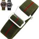 Nizonlaie Elastic Nylon Watch Band French Troops Paratrooper Military Parachute Style 18mm 20mm 22mm Hook-and-Loop Premium Striped Fabric Nylon Replacement Watch Strap for Men Women | Amazon.com