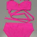 Girl's 2 Piece Swimsuit Sport High Waist Teen Kids Bikini Set Bathing Suit Swimwear (Hot Pink,11-12 Years)