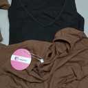 OakGarden 4 Pack Women's T-Shirts V Neck Long Sleeve Casual Tops Loose Fit Basic Layering Shirts Straight Hem Plain Soft Tees Large