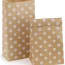 BagDream Paper Lunch Bags 4lb 100Pcs Kraft Brown Snack Bags Bulk, for Craft, Lunch, Bread, Sandwich, Candy, Treats, 5x2.95x9.45 Inches Recyclable Brown Small Paper Sacks White Dot