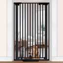 51'' Extra Tall Cat Gate Barrier for Doorways Hallways, Pressure Mounted Pet Dog Gates No Drilling Auto Close, Cat Fence Indoor Climb Proof 30-32.6'' Wide (Black)