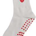 Pilates Socks for Women Yoga Barre Grippy Socks Non Slip Athletic Workout Crew Sock for Hospital (One Size, Pack 01)