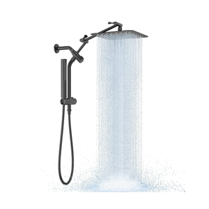 Veken Shower Head, 10'' Luxury All Metal Rain Shower Heads with Handheld Spray Combo, Hand Held Bathroom Combo with Adjustable Extension Arm, Bathroom Accessories, Dual Rainfall Showerhead Chrome