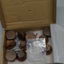 10 Pack 1.53 Inch (39 mm) Round Walnut Wood Single Hole Drawer Handles, Cabinet Knobs 1 Hole Hardware Handles Decorative Furniture Knobs for Dresser Wardrobes