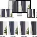 XWZO 100% Blackout Curtains 84 Inches Long with Tiebacks- Heat and Full Light Blocking, Thermal Insulated Window Panels with Grommets for Bedroom/Nursery, Dark Grey, W52 x L84, Set of 2 Draperies