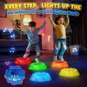 Flooyes Stepping Stones for Kids, 5PCS Light Up & Music Non-Slip Stepping Stones, Sensory Toys for Toddler Balance & Coordination Skills, Indoor & Outdoor Toys for Toddlers Ages 3-5