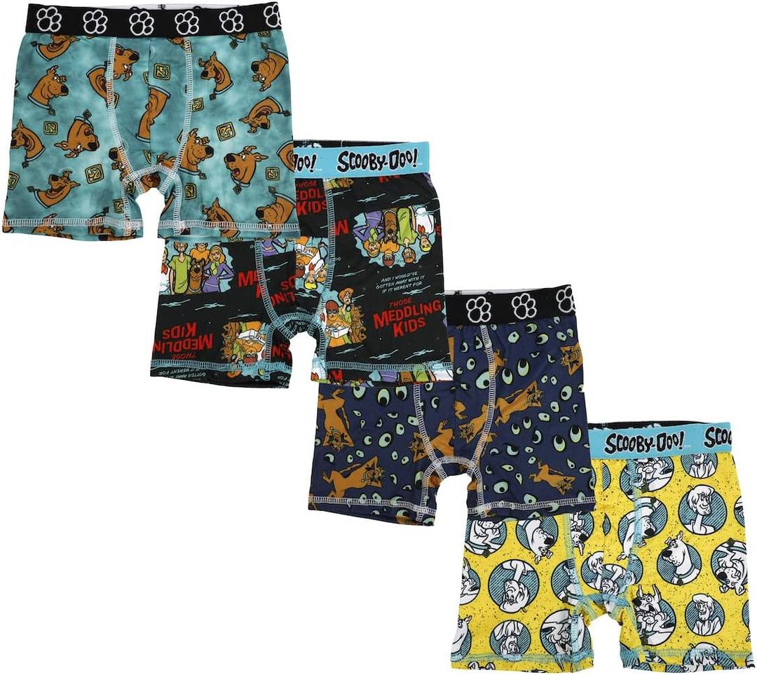 Scooby Doo 4pk Youth Boys Boxer Briefs (10, Multicolored)
