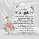 Gifts for Daughter, To My Girl Acrylic Heart Sign Keepsake Presents from Parents, Birthday Wedding Inspirational Gift, Home Office Bookshelf Decorative (Colorfulto my daughter)