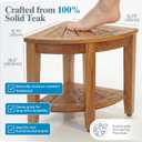 AquaTeak The Original 15.5" Kai Corner Teak Shower Bench - Shower Stool with Storage Shelf for Bathroom - Durable Water Resistant Shower Chair - Shaving Foot Rest - Indoor & Outdoor Use