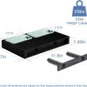 Floating Shelves Bathroom for Wall, Bathroom Shelves Over Toilet, Wall Shelves & Book Shelf, Hanging Shelf, Modern Wooden Wall-Mounted Small Floating Shelves, 12x7x1.5 in (Black, Set of 2)