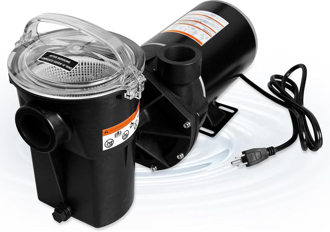 W3SP1580X15 Pool Pump Replacement for Hayward Power Flo LX - 1.5 HP Single-Speed Above Ground Pool Pump - 115V Black Stainless Steel Corded Electric Quiet Operation