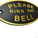 Please Ring the Bell Aluminium Doorbell Sign with Screws Black and Golden 5.5x2.7 inch